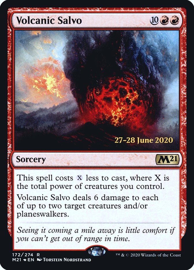 Volcanic Salvo [Core Set 2021 Prerelease Promos] | GrognardGamesBatavia