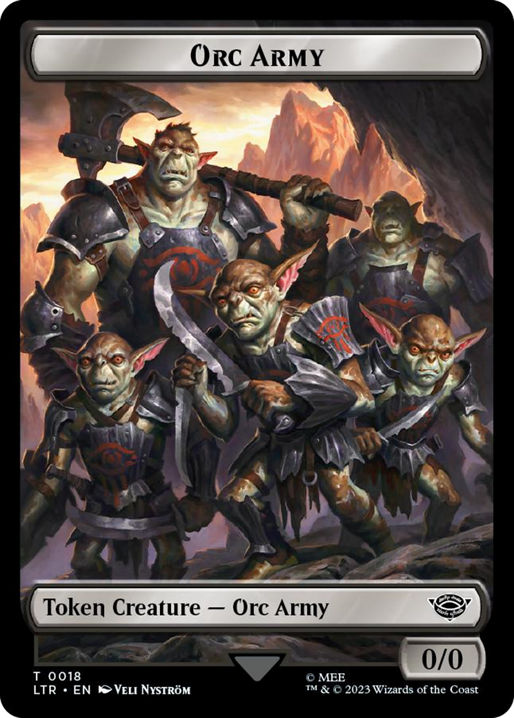 Orc Army (0018) // Food (0022) Double-Sided Token (Surge Foil) [The Lord of the Rings: Tales of Middle-Earth Tokens] | GrognardGamesBatavia