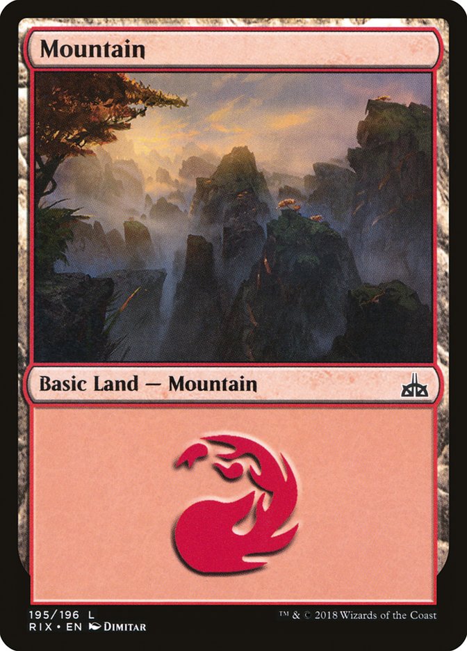 Mountain (195) [Rivals of Ixalan] | GrognardGamesBatavia