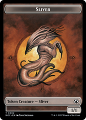 Goblin // Sliver Double-Sided Token [March of the Machine Commander Tokens] | GrognardGamesBatavia