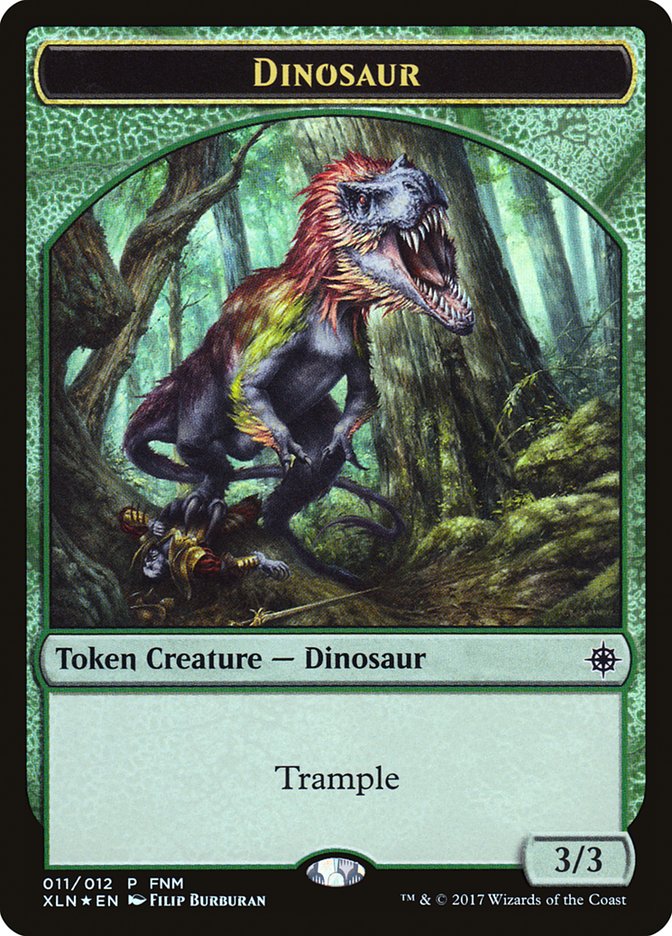 Dinosaur // Treasure Double-Sided Token [Friday Night Magic 2017] | GrognardGamesBatavia