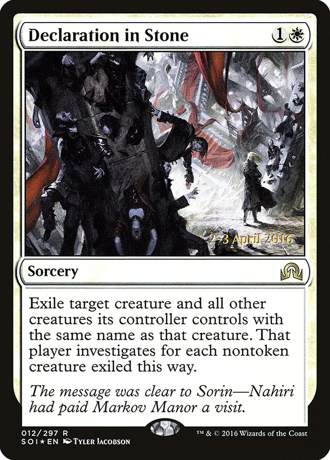 Declaration in Stone [Shadows over Innistrad Prerelease Promos] | GrognardGamesBatavia