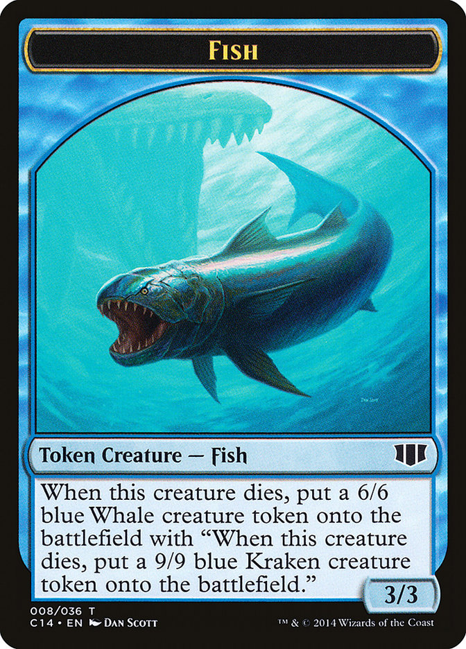 Fish // Zombie (011/036) Double-Sided Token [Commander 2014 Tokens] | GrognardGamesBatavia