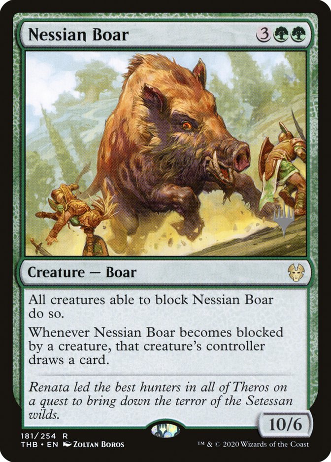 Nessian Boar (Promo Pack) [Theros Beyond Death Promos] | GrognardGamesBatavia