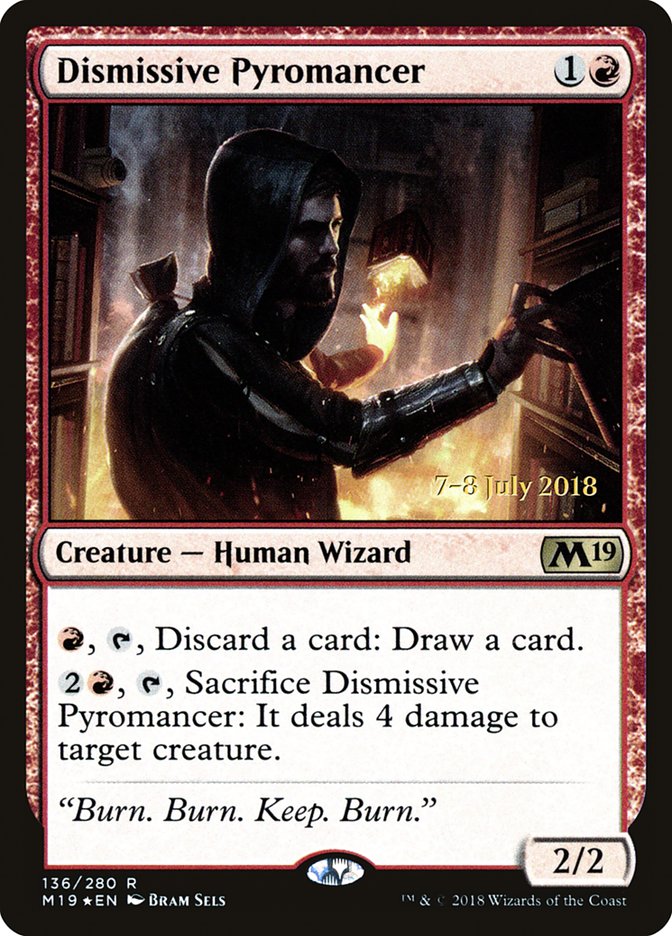 Dismissive Pyromancer [Core Set 2019 Prerelease Promos] | GrognardGamesBatavia