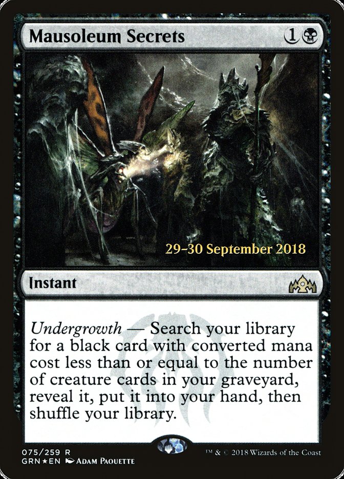 Mausoleum Secrets [Guilds of Ravnica Prerelease Promos] | GrognardGamesBatavia