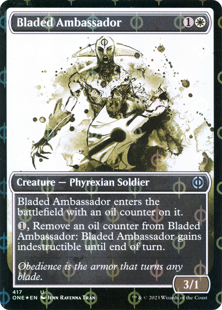 Bladed Ambassador (Showcase Ichor Step-and-Compleat Foil) [Phyrexia: All Will Be One] | GrognardGamesBatavia