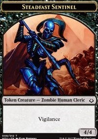 Steadfast Sentinel // Zombie Double-Sided Token [Hour of Devastation Tokens] | GrognardGamesBatavia