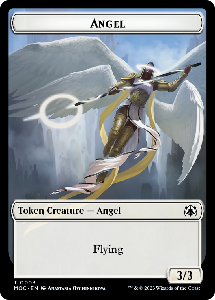 Angel (3) // Demon Double-Sided Token [March of the Machine Commander Tokens] | GrognardGamesBatavia