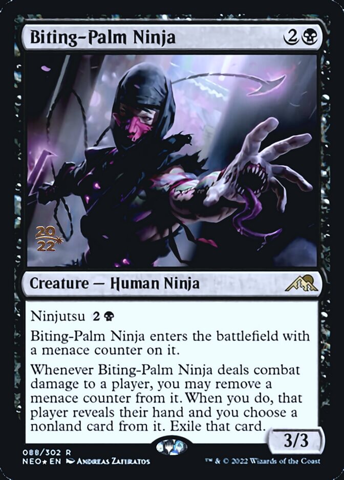 Biting-Palm Ninja [Kamigawa: Neon Dynasty Prerelease Promos] | GrognardGamesBatavia