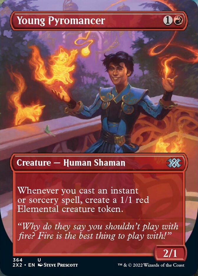 Young Pyromancer (Borderless Alternate Art) [Double Masters 2022] | GrognardGamesBatavia