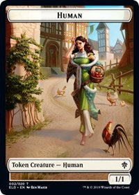 Human // Food (18) Double-Sided Token [Throne of Eldraine Tokens] | GrognardGamesBatavia