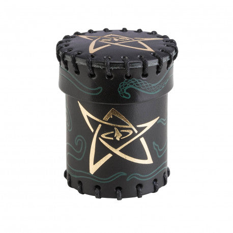 Call of Cthulhu Black & green-golden Leather Dice Cup | GrognardGamesBatavia