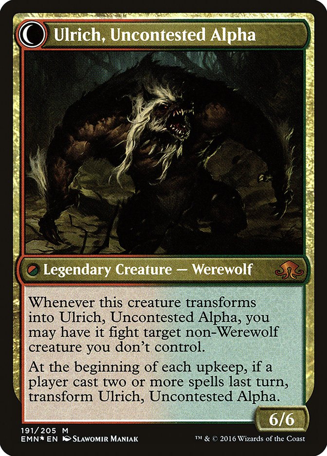 Ulrich of the Krallenhorde // Ulrich, Uncontested Alpha [Eldritch Moon Prerelease Promos] | GrognardGamesBatavia