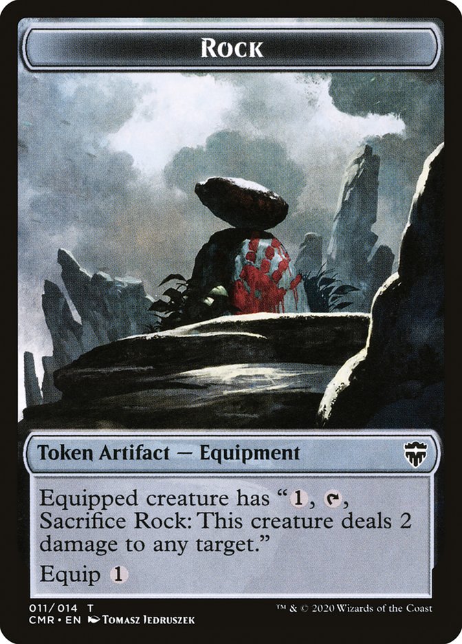 Golem // Rock Double-Sided Token [Commander Legends Tokens] | GrognardGamesBatavia