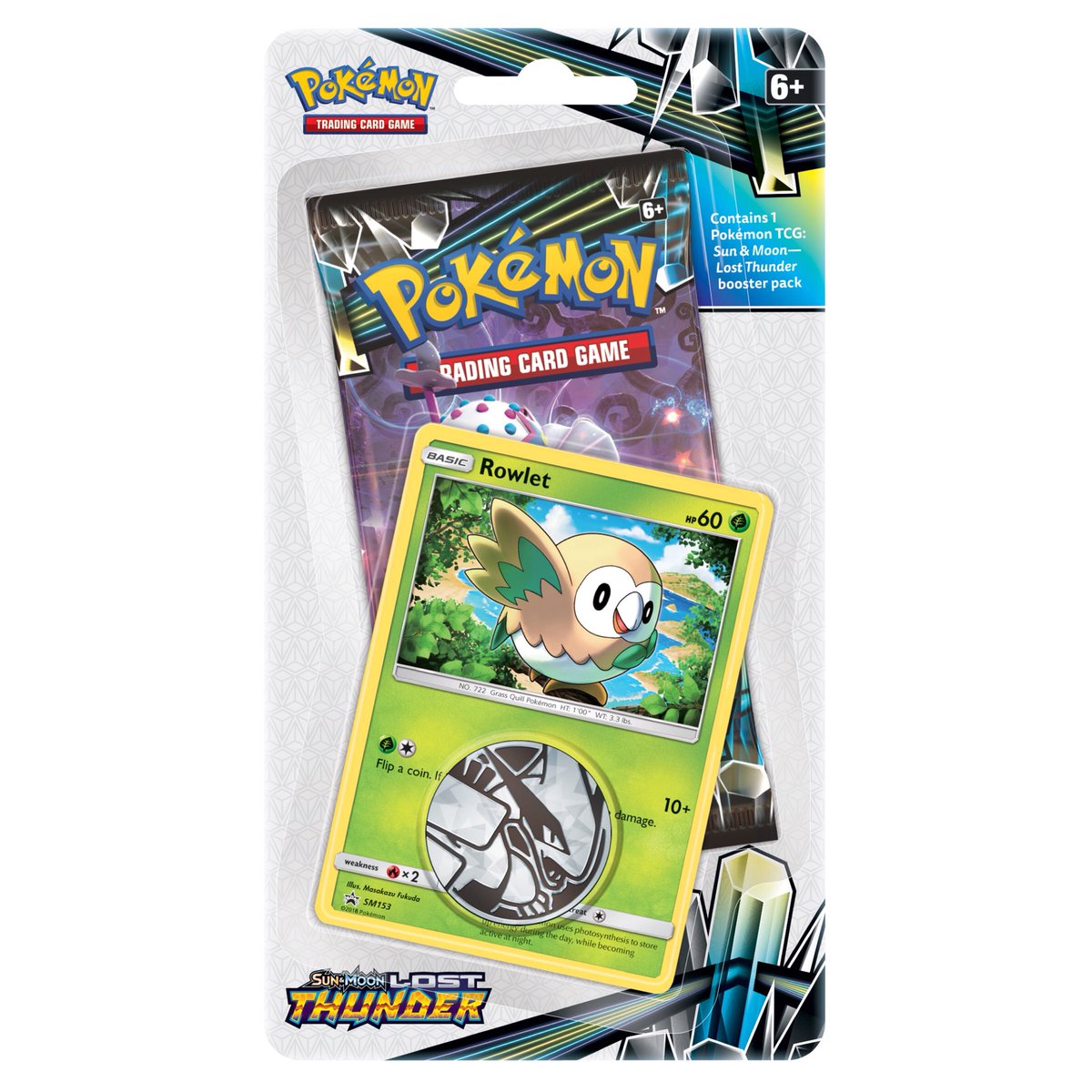 Sun & Moon: Lost Thunder - Single Pack Blister (Rowlet) | GrognardGamesBatavia