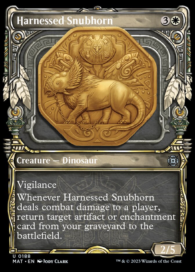 Harnessed Snubhorn (Showcase Halo Foil) [March of the Machine: The Aftermath] | GrognardGamesBatavia