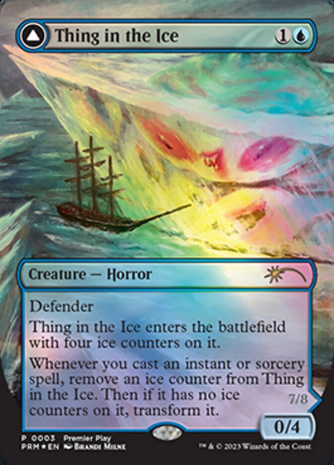 Thing in the Ice // Awoken Horror (Borderless Alternate Art) [Regional Championship Qualifiers 2023] | GrognardGamesBatavia