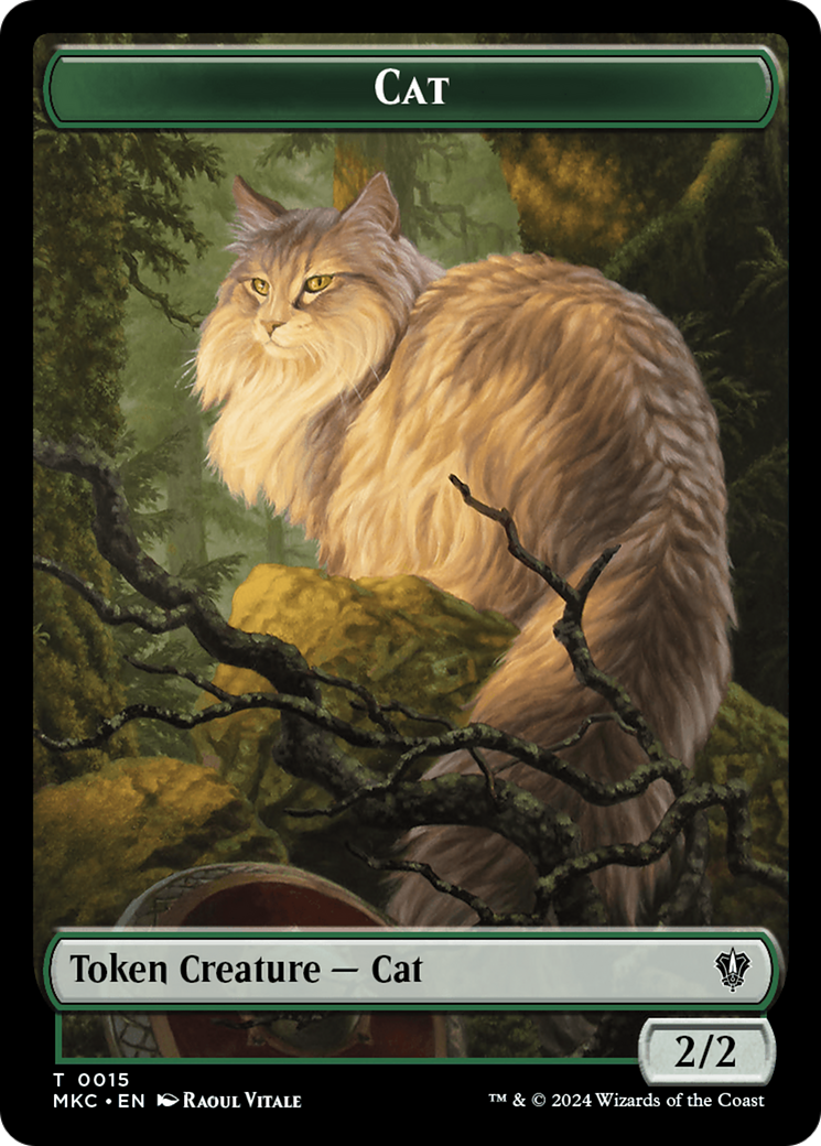 Drake // Cat Double-Sided Token [Murders at Karlov Manor Commander Tokens] | GrognardGamesBatavia