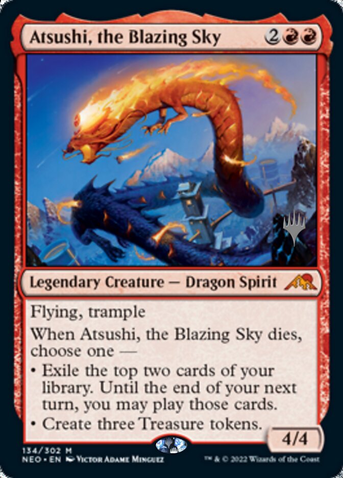 Atsushi, the Blazing Sky (Promo Pack) [Kamigawa: Neon Dynasty Promos] | GrognardGamesBatavia