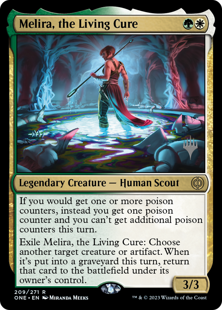 Melira, the Living Cure (Promo Pack) [Phyrexia: All Will Be One Promos] | GrognardGamesBatavia