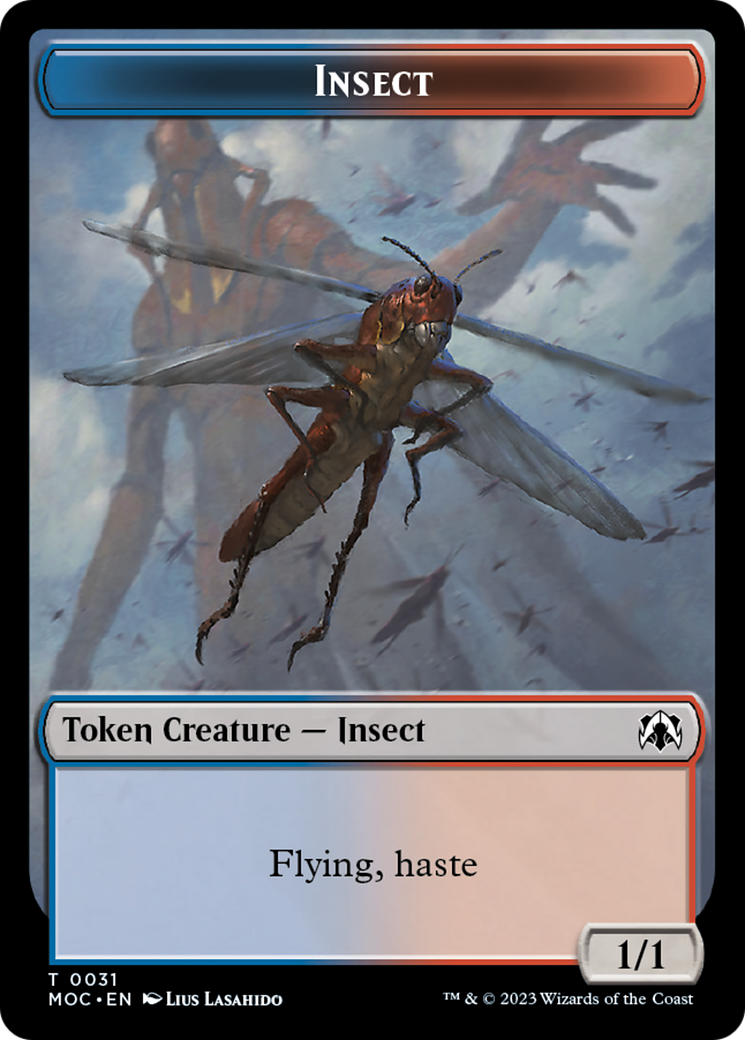 Soldier // Insect Double-Sided Token [March of the Machine Commander Tokens] | GrognardGamesBatavia