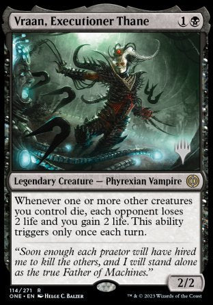 Vraan, Executioner Thane (Promo Pack) [Phyrexia: All Will Be One Promos] | GrognardGamesBatavia