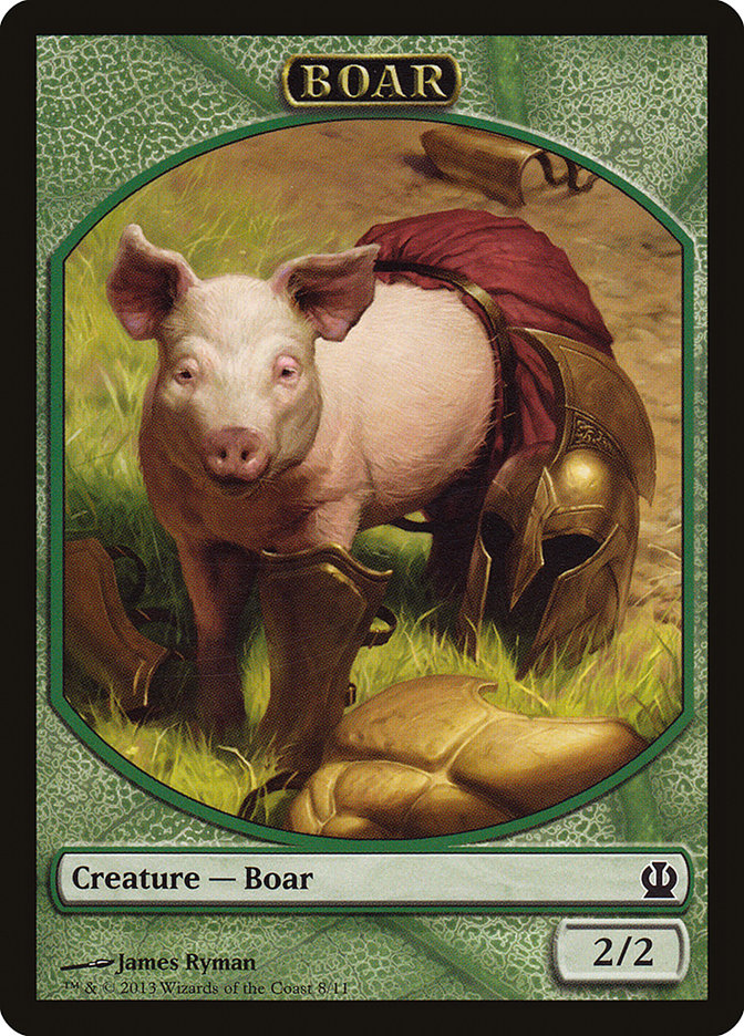 Boar Token [Theros Tokens] | GrognardGamesBatavia