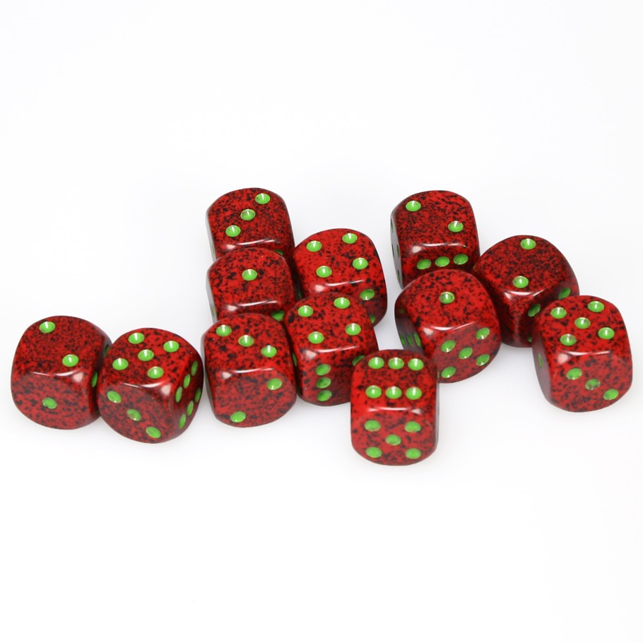 CHX25704 Speckled Strawberry 12 D6 Set | GrognardGamesBatavia