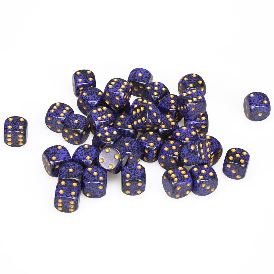 CHX25937 Speckled Golden Cobalt 36 D6 set | GrognardGamesBatavia