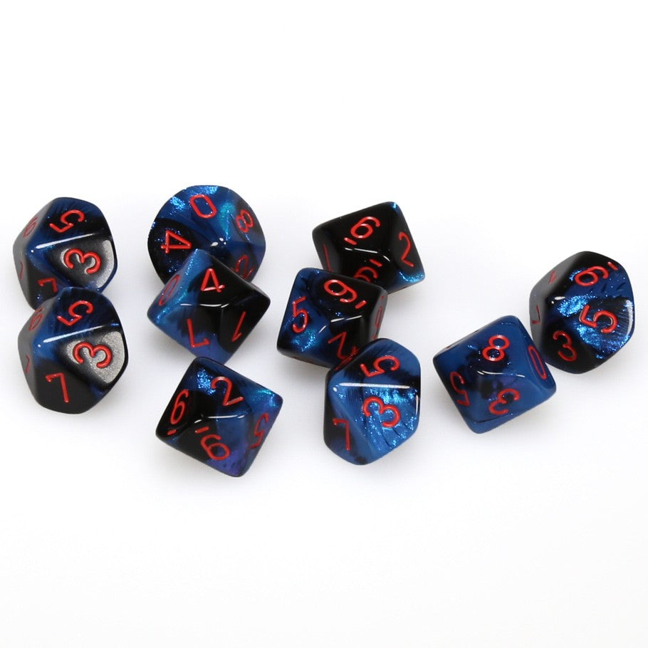 CHX26258 10 D10 Gemini Black-Starlight/red | GrognardGamesBatavia