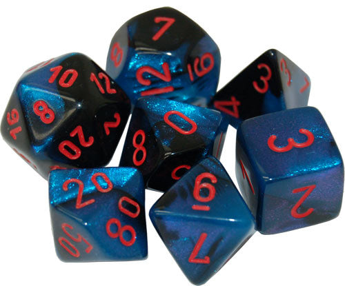 CHX26458 Gemini Black-Starlight/Red 7 die set | GrognardGamesBatavia