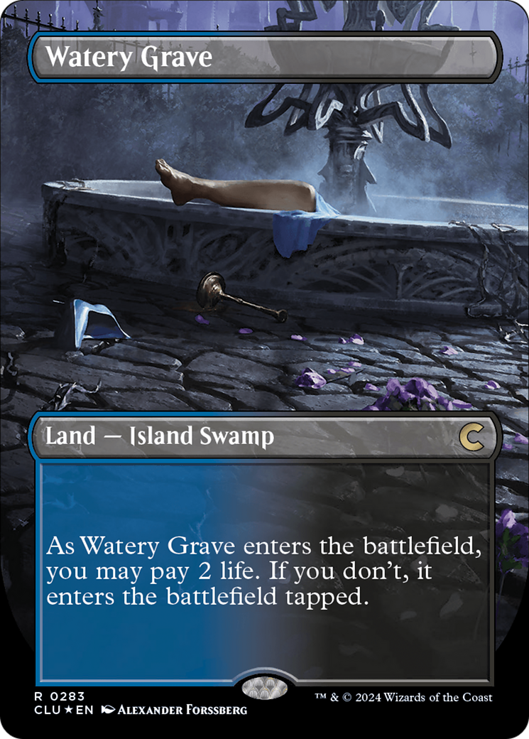 Watery Grave (Borderless) [Ravnica: Clue Edition] | GrognardGamesBatavia