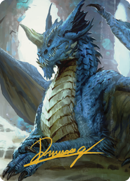 Young Blue Dragon Art Card (Gold-Stamped Signature) [Commander Legends: Battle for Baldur's Gate Art Series] | GrognardGamesBatavia