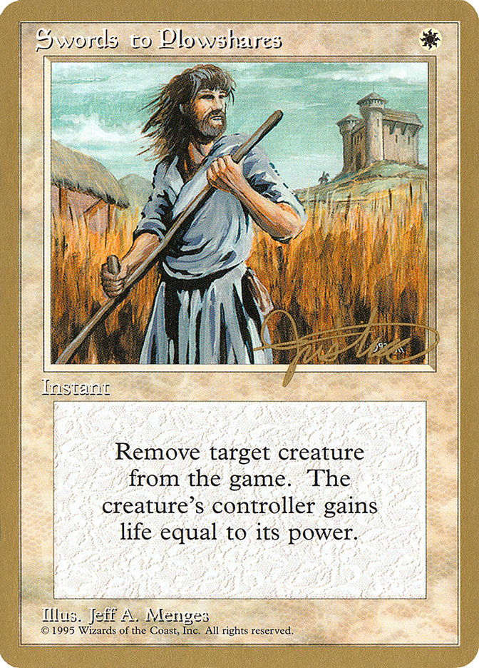 Swords to Plowshares (Mark Justice) [Pro Tour Collector Set] | GrognardGamesBatavia