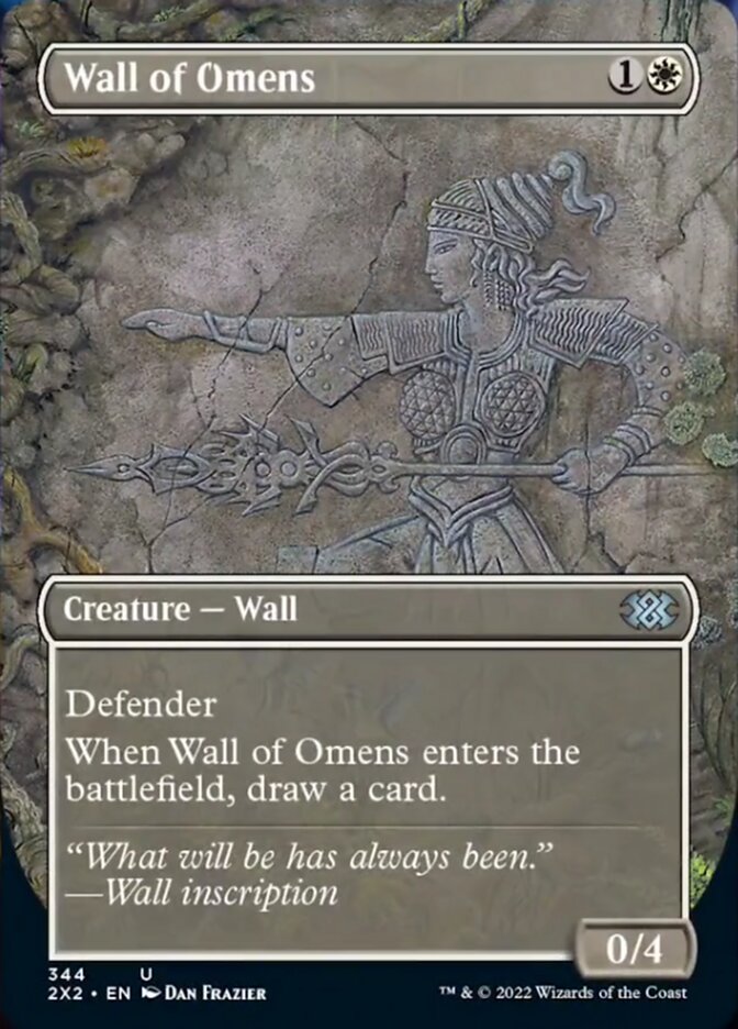 Wall of Omens (Borderless Alternate Art) [Double Masters 2022] | GrognardGamesBatavia