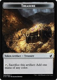 Treasure // Human Double-Sided Token [Commander 2019 Tokens] | GrognardGamesBatavia