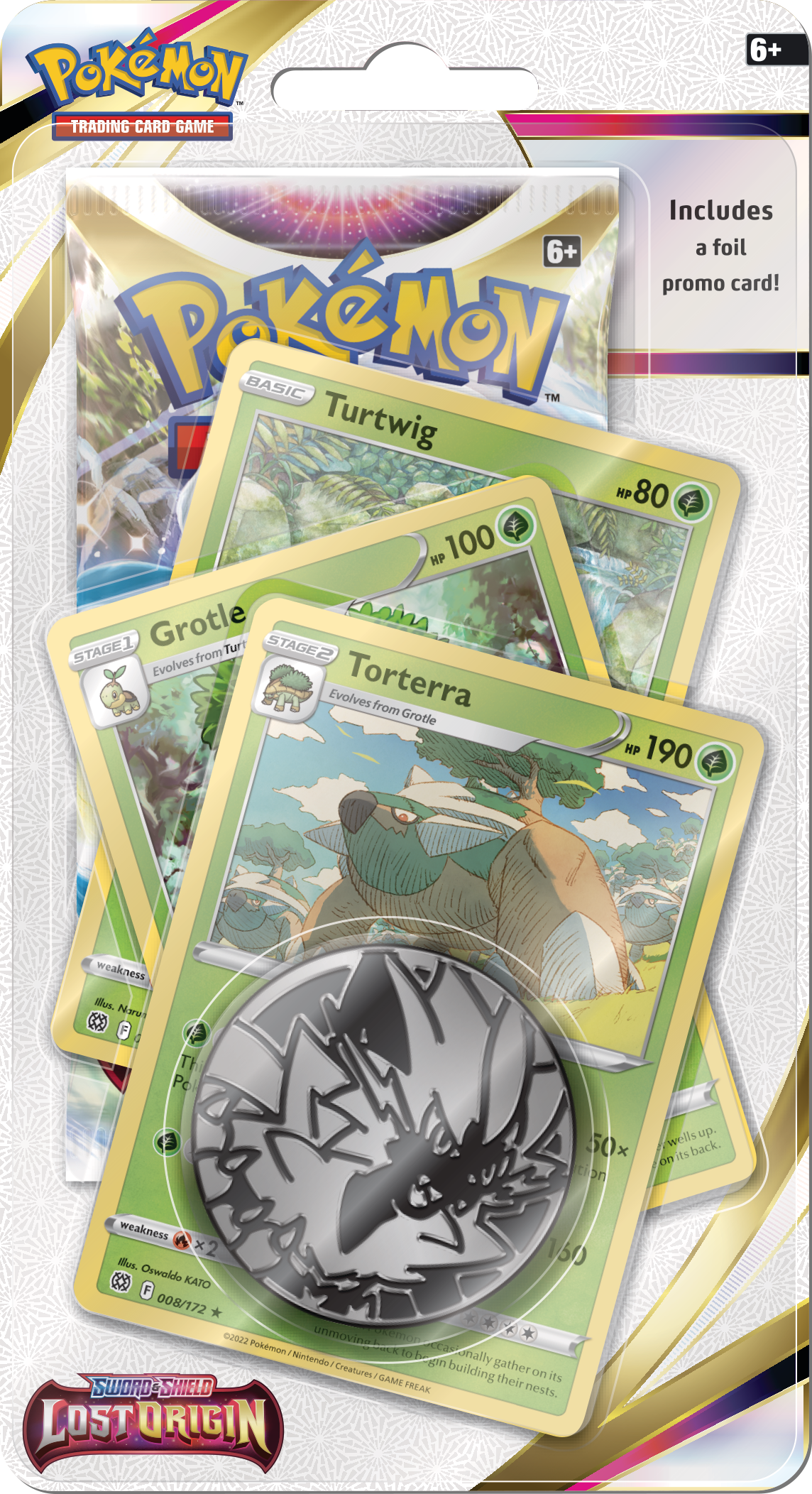 Sword & Shield: Lost Origin - Single Pack Blister (Torterra, Grotle, Turtwig) | GrognardGamesBatavia