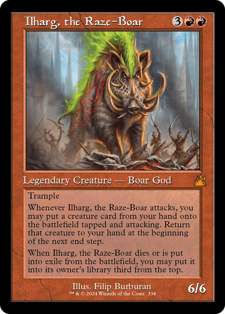 Ilharg, the Raze-Boar (Retro Frame) [Ravnica Remastered] | GrognardGamesBatavia