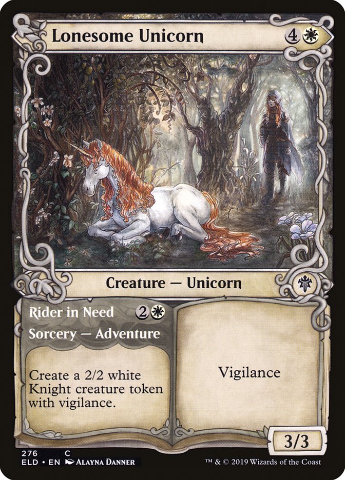 Lonesome Unicorn // Rider in Need (Showcase) [Throne of Eldraine] | GrognardGamesBatavia