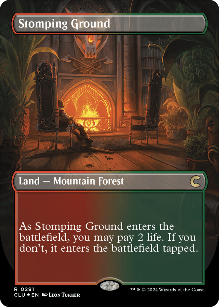 Stomping Ground (Borderless) [Ravnica: Clue Edition] | GrognardGamesBatavia