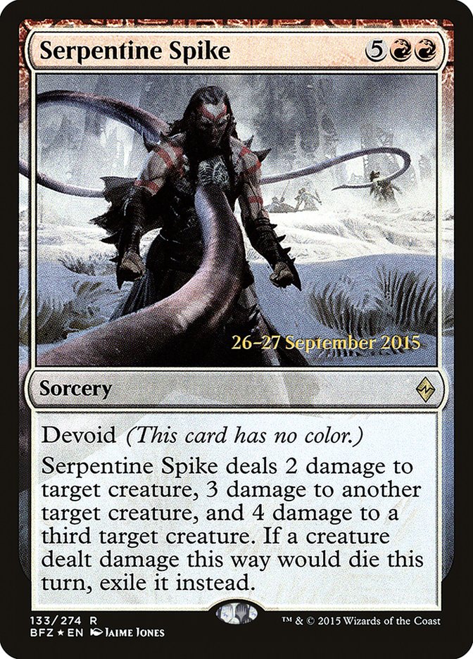 Serpentine Spike [Battle for Zendikar Prerelease Promos] | GrognardGamesBatavia