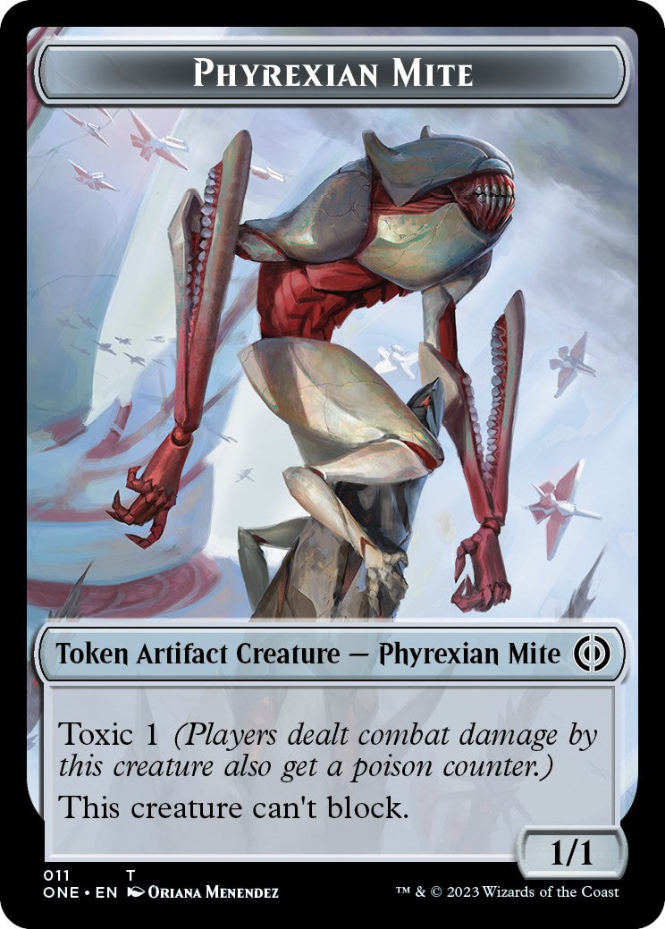 Phyrexian Mite // Phyrexian Insect Double-Sided Token [Phyrexia: All Will Be One Commander Tokens] | GrognardGamesBatavia