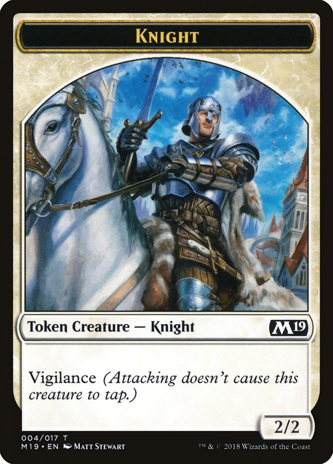 Knight Token [Core Set 2019 Tokens] | GrognardGamesBatavia