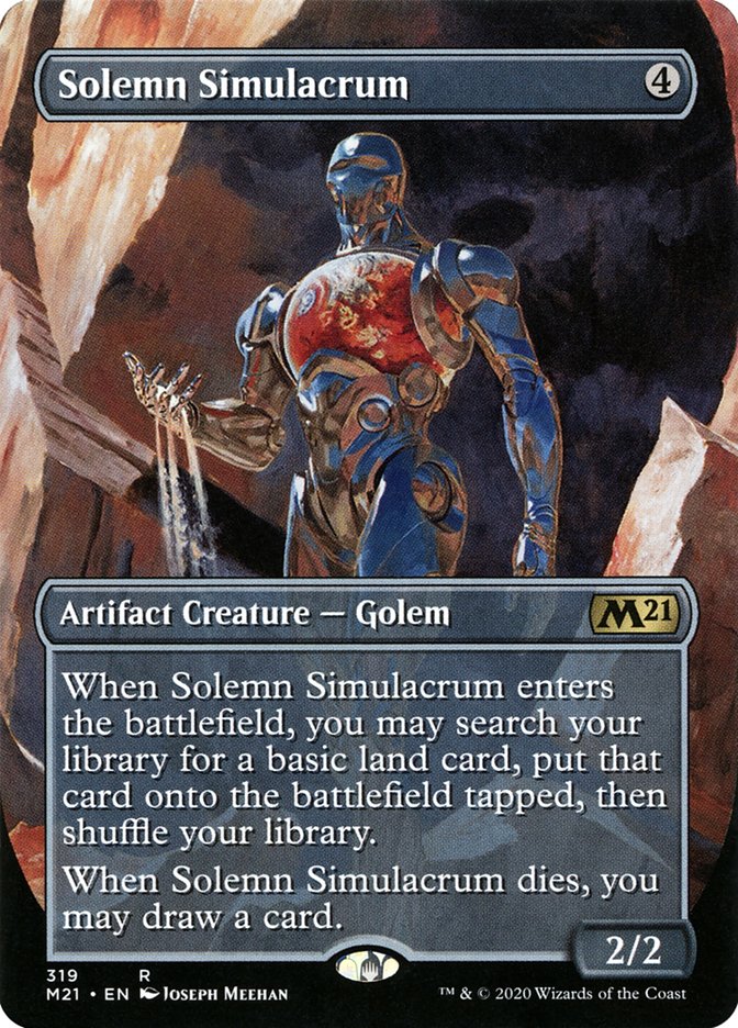 Solemn Simulacrum (Borderless Alternate Art) [Core Set 2021] | GrognardGamesBatavia