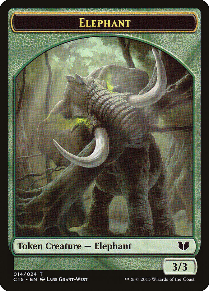 Elephant // Saproling Double-Sided Token [Commander 2015 Tokens] | GrognardGamesBatavia