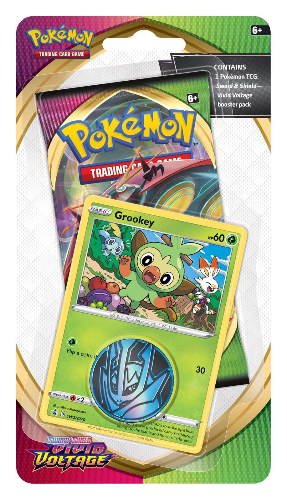 Sword & Shield: Vivid Voltage - Single Pack Blister (Grookey) | GrognardGamesBatavia