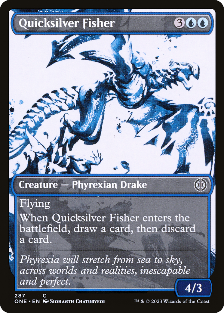 Quicksilver Fisher (Showcase Ichor) [Phyrexia: All Will Be One] | GrognardGamesBatavia