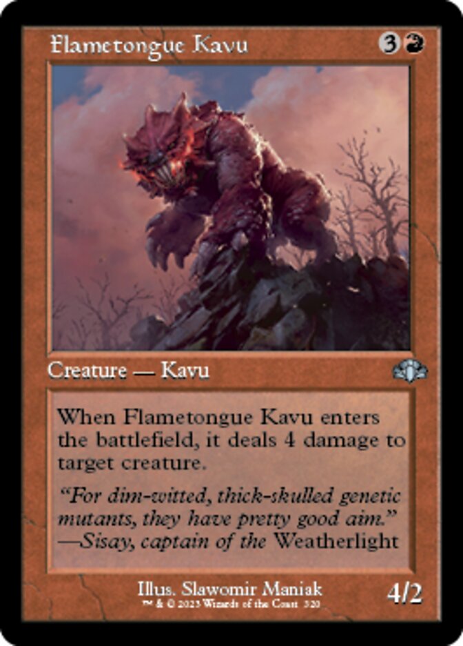 Flametongue Kavu (Retro) [Dominaria Remastered] | GrognardGamesBatavia