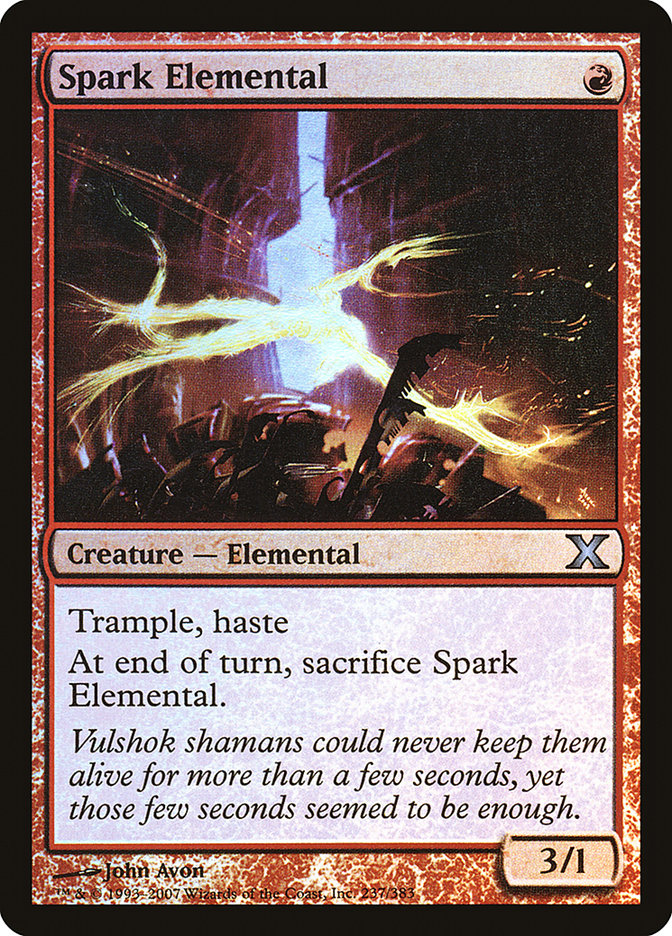 Spark Elemental (Premium Foil) [Tenth Edition] | GrognardGamesBatavia